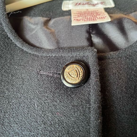 Worthington 100%Wool womens Classic Blazer 4 fancy buttons Black Sz 16 - Picture 3 of 6